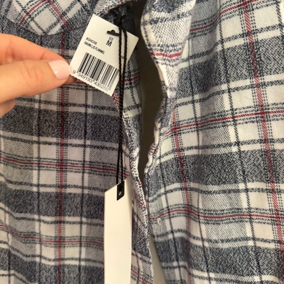 Rip Curl Flannel Plaid Gray Shirt Button Up Long Sleeve Boys Size M NWT - Picture 3 of 4